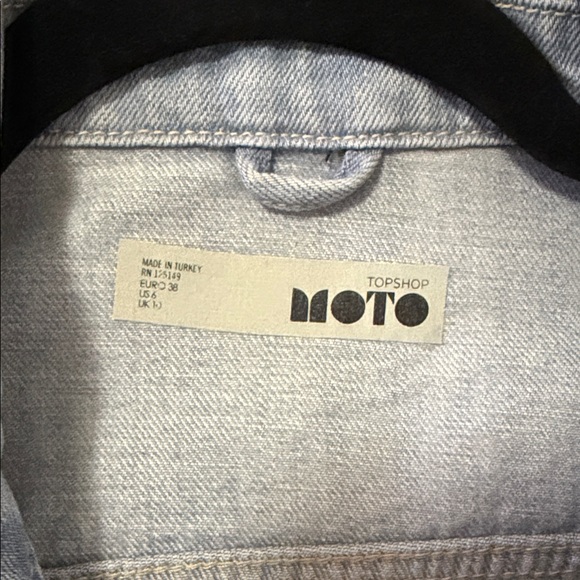 Topshop Light Blue Striped Denim Jacket - Picture 5 of 8